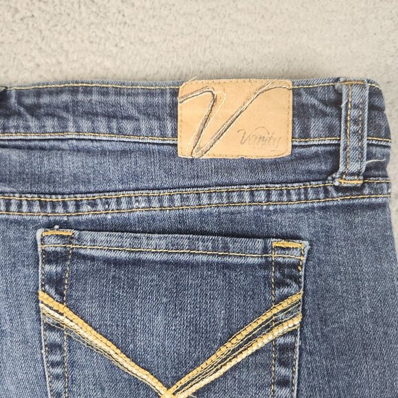 Y2K Bootcut Jeans Womens Plus Size 32x31 Vanity Low Rise Cotton Blend Blue Denim - Picture 8 of 12